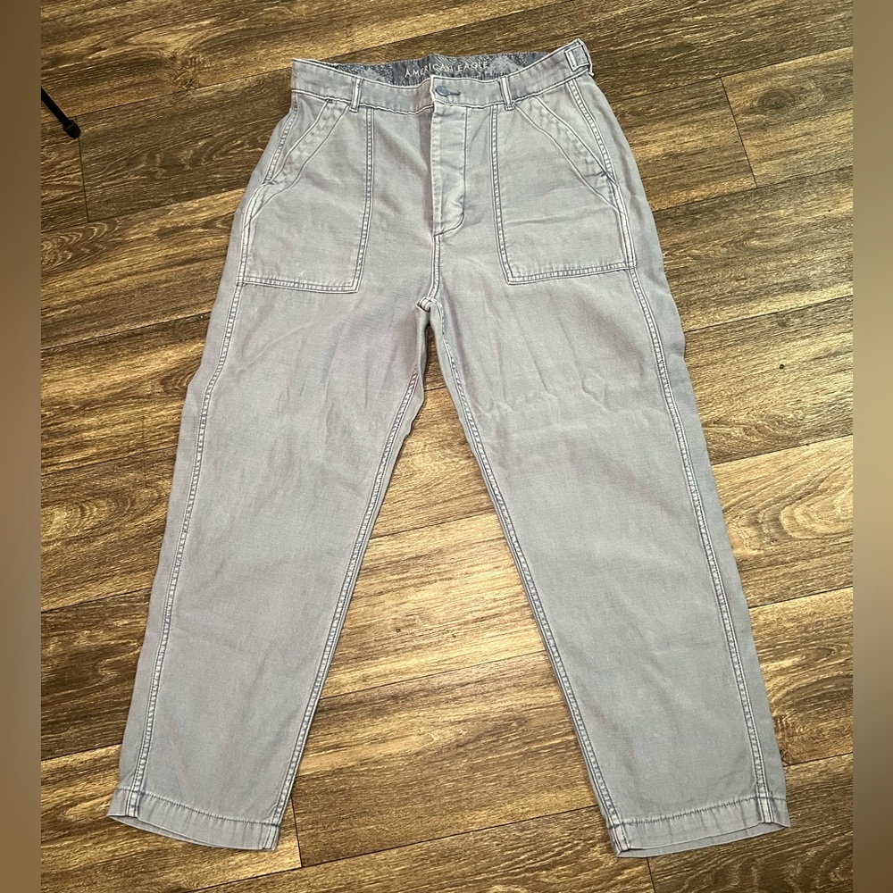 American Eagle Outfitters Gray Wide Leg Pants Sz 12 Regular